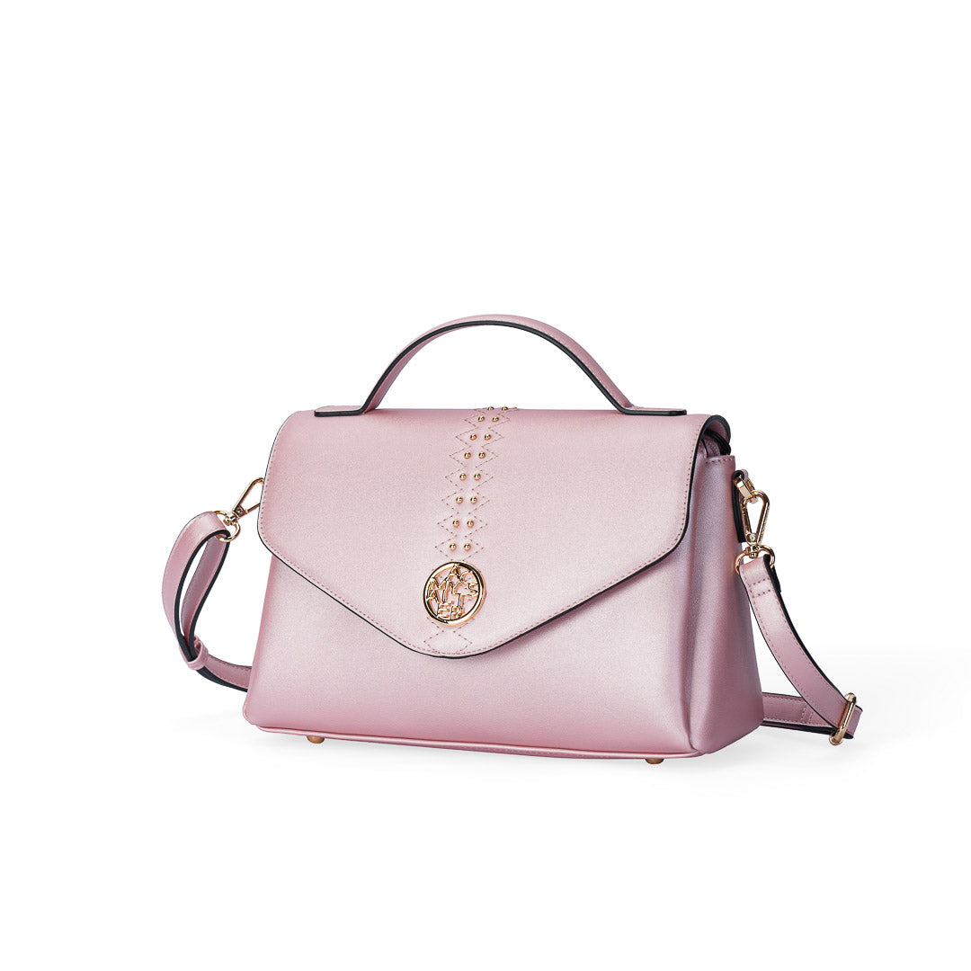 Sac à main TENTATION lilas par Mac Alyster, vue de trois-quarts
