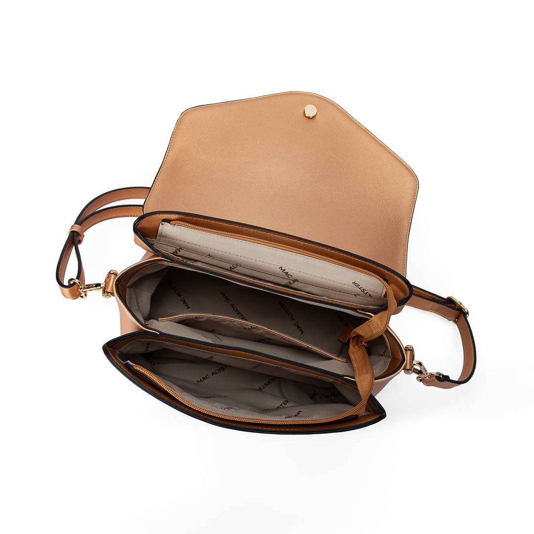 Sac à main TENTATION or rosé par Mac Alyster, vue intérieur