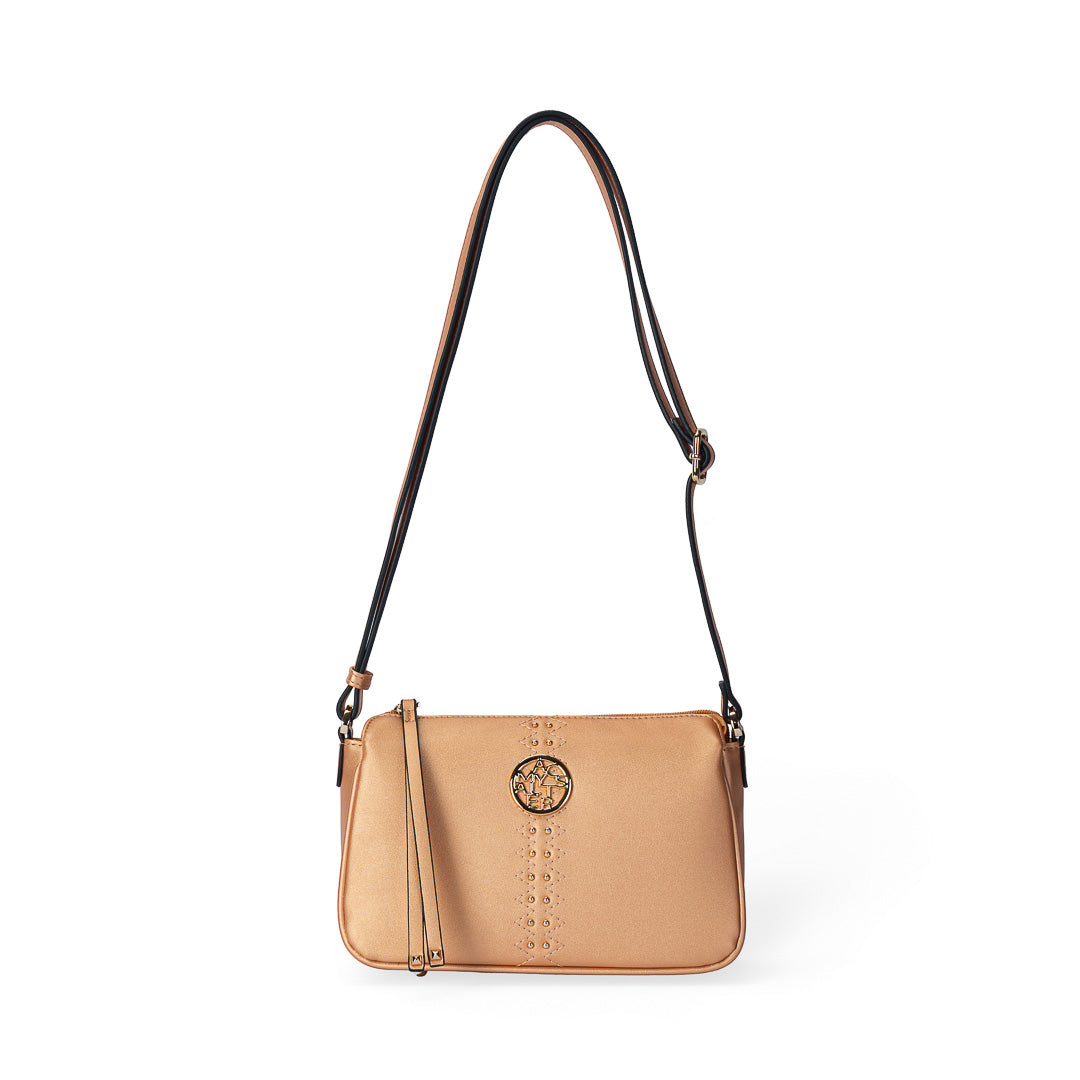 Sac bandoulière TENTATION or rosé par Mac Alyster, vue de face