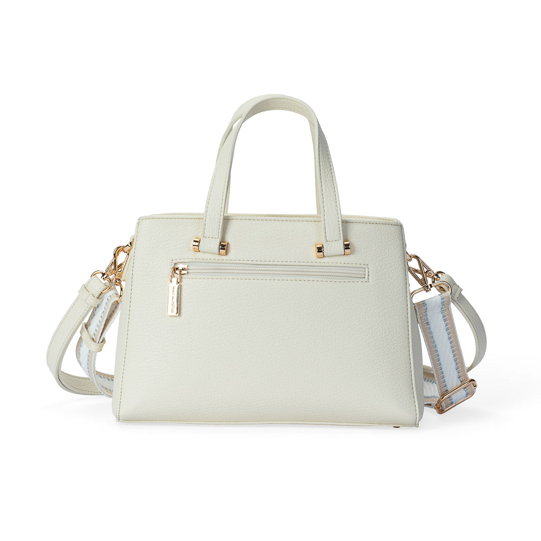 Sac à main Sweet Mac Alyster beige structuré avec poignées et bandoulières amovibles