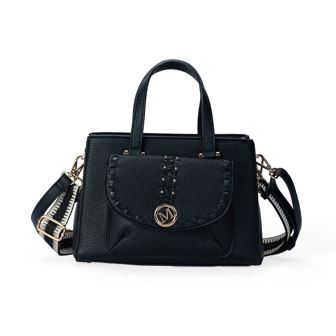 Sac à main Sweet Mac Alyster noir structuré avec poignées et bandoulières amovibles