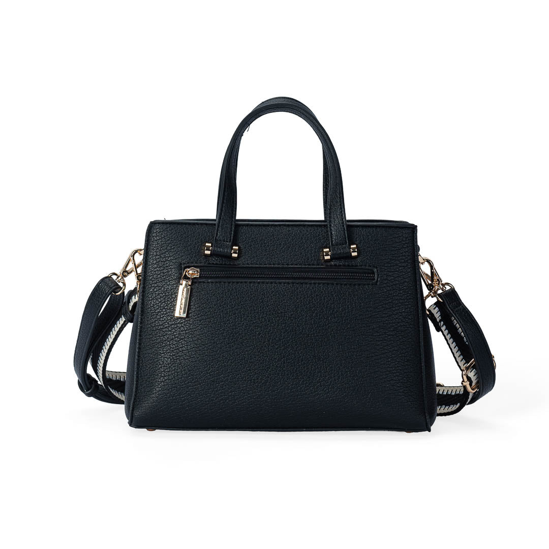 Sac à main Sweet Mac Alyster noir structuré avec poignées et bandoulières amovibles