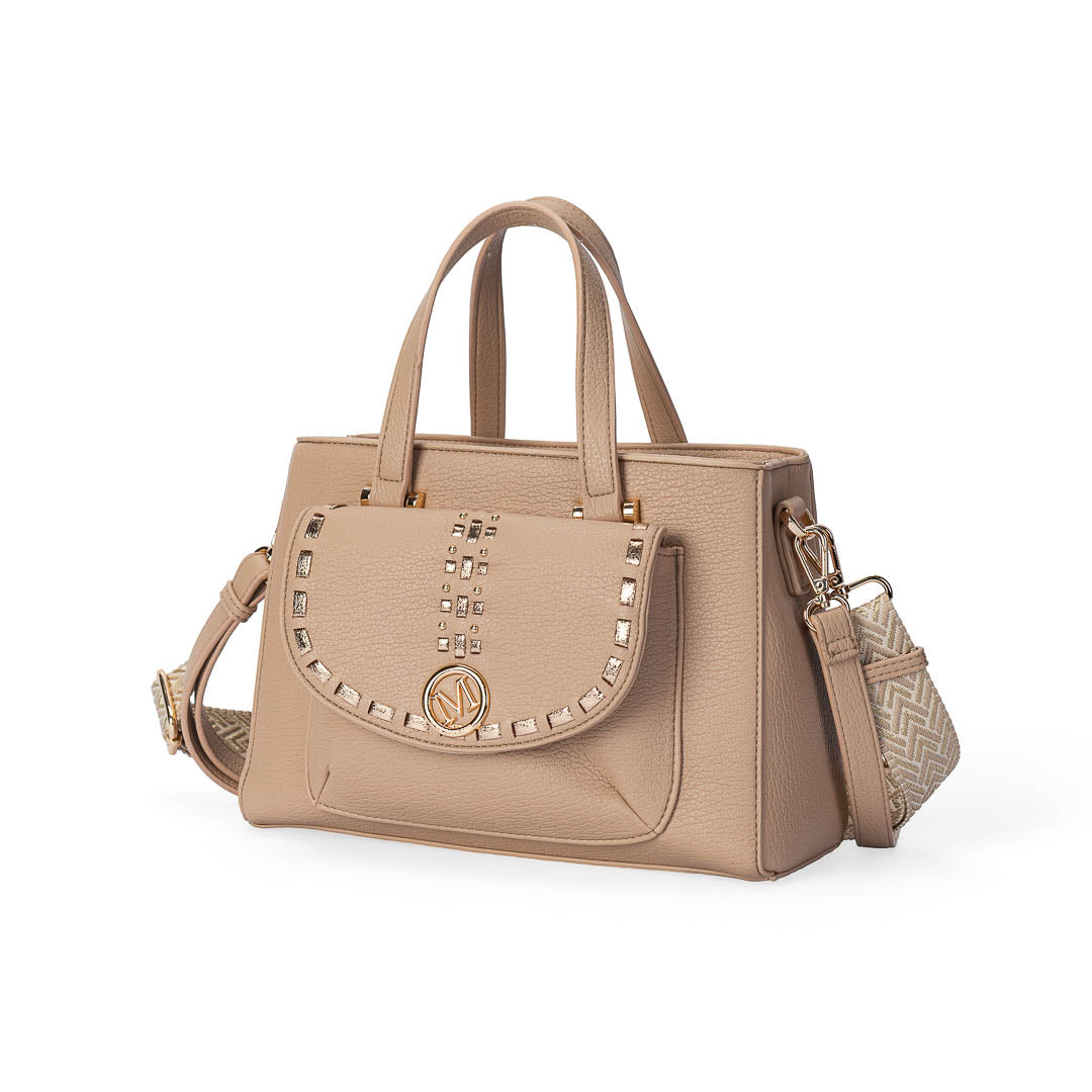 Sac à main Sweet Mac Alyster nougat structuré avec poignées et bandoulières amovibles