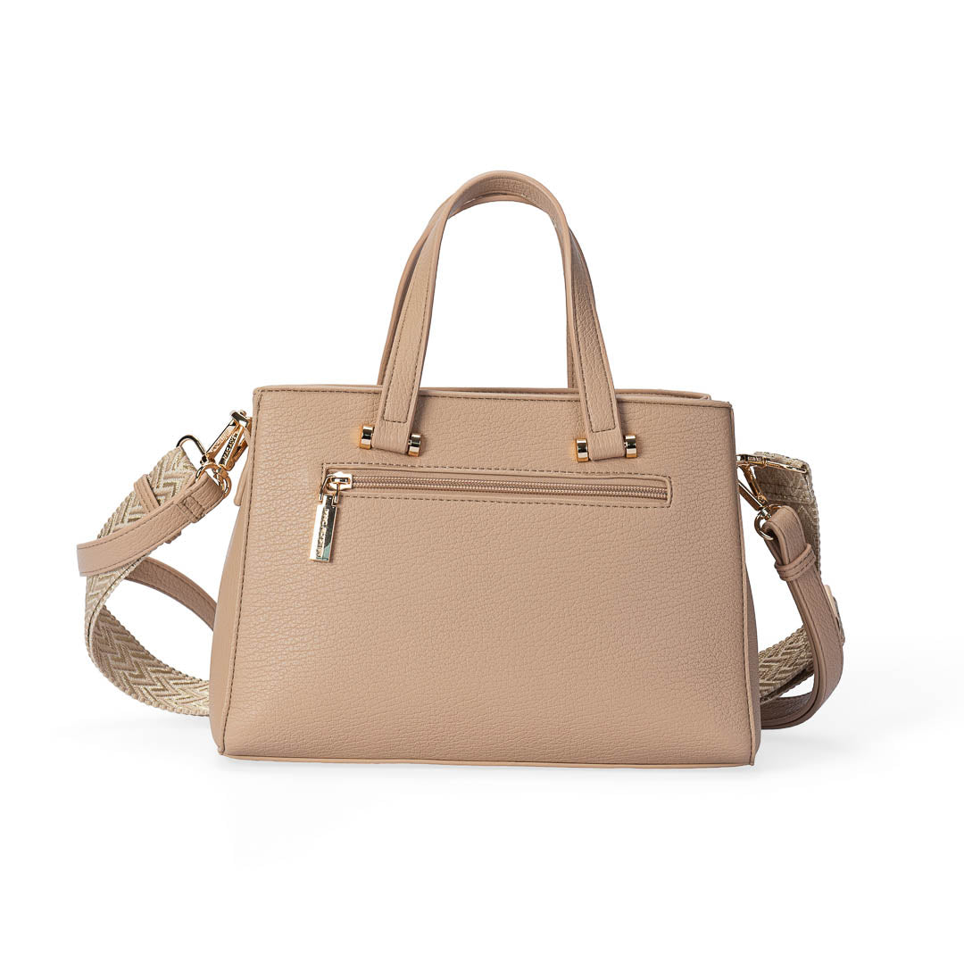 Sac à main Sweet Mac Alyster nougat structuré avec poignées et bandoulières amovibles