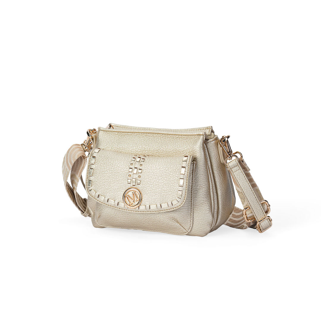 Sac trotteur Sweet Mac Alyster doré se avec bandoulière réglable et détails dorés