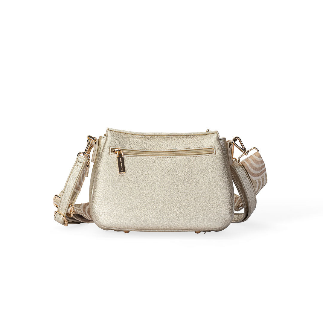 Sac trotteur Sweet Mac Alyster doré se avec bandoulière réglable et détails dorés