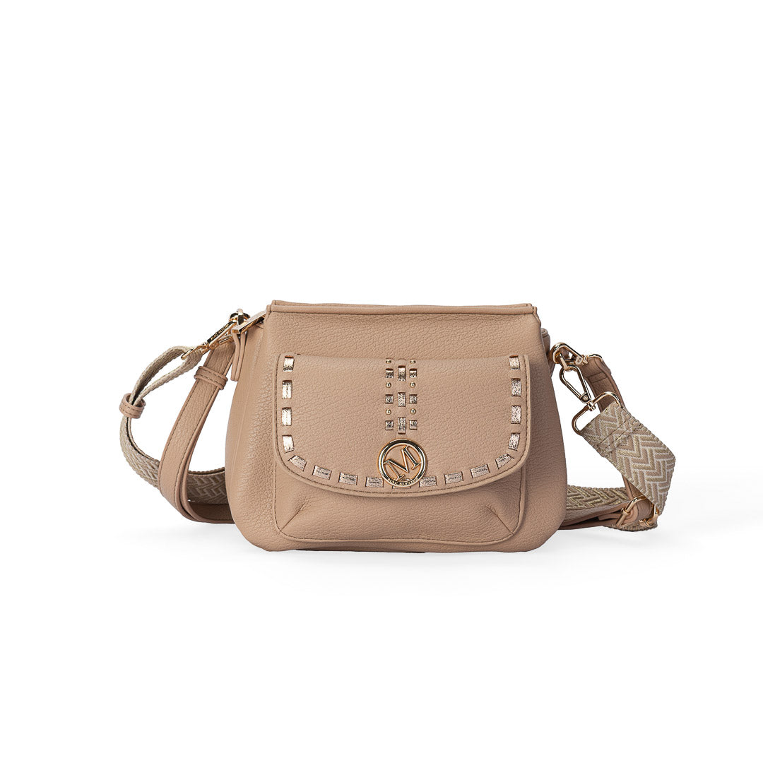 Sac trotteur Sweet Mac Alyster nougat se avec bandoulière réglable et détails dorés