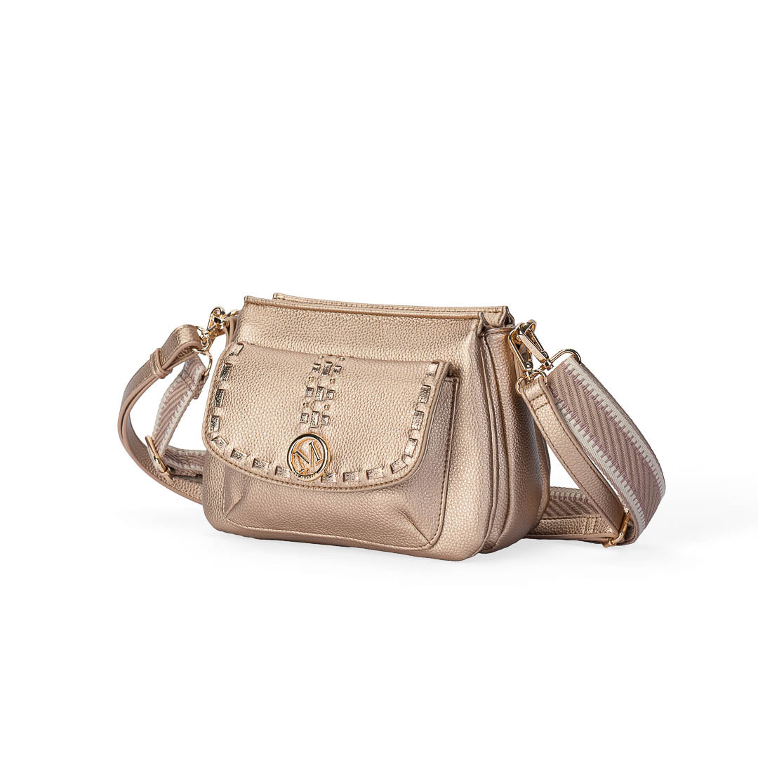 Sac trotteur Sweet Mac Alyster rose avec bandoulière réglable et détails dorés
