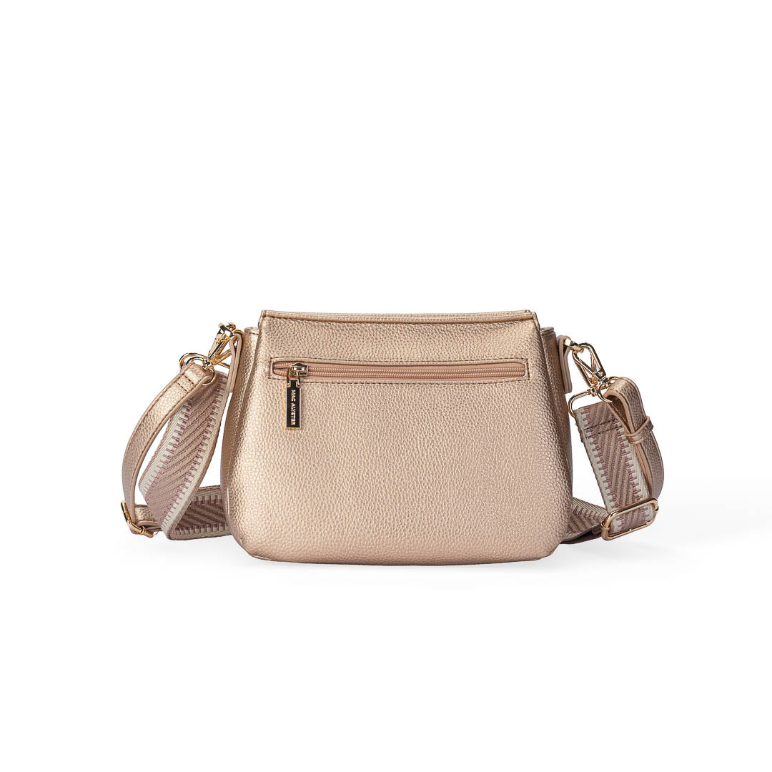 Sac trotteur Sweet Mac Alyster rose avec bandoulière réglable et détails dorés