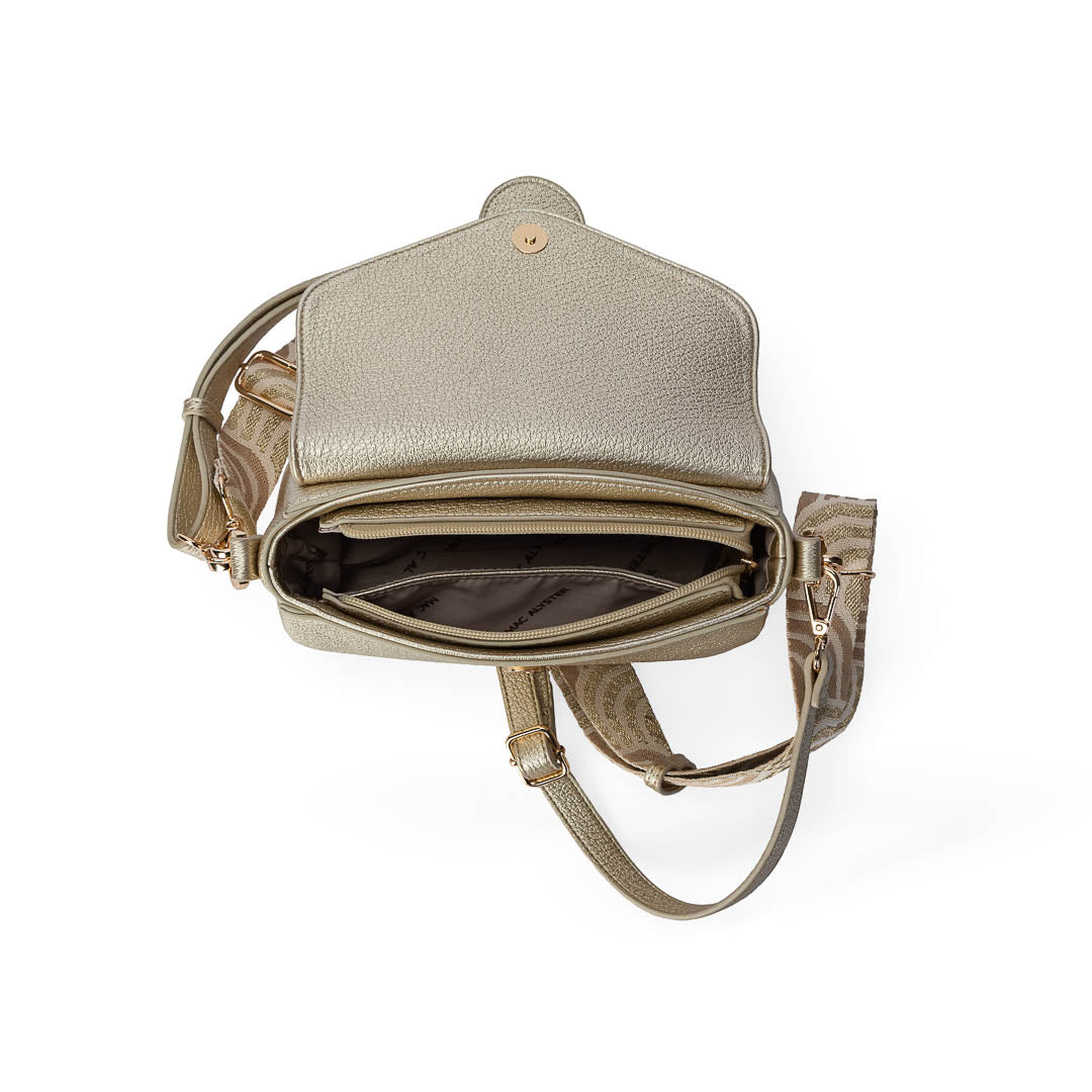 Petit sac bandoulière Sweet Mac Alyster à rabat arrondi et finitions dorées