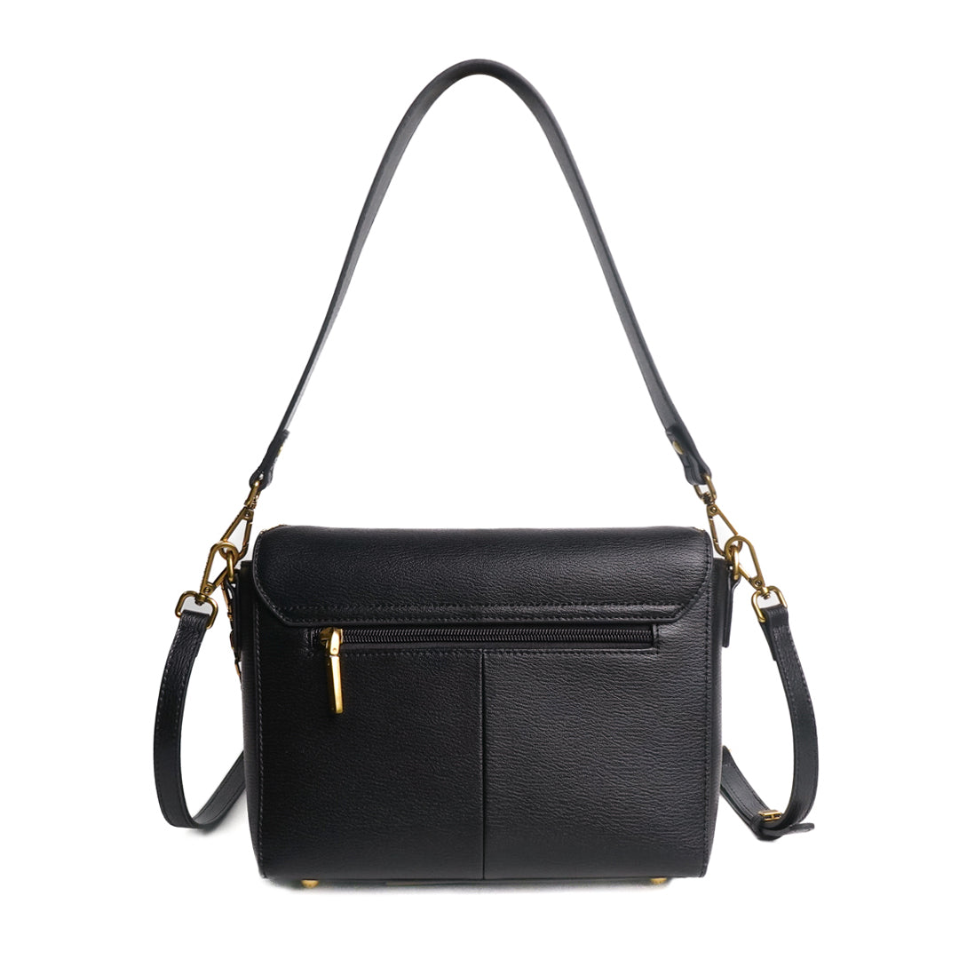 Sac PEPPER DREAMER en cuir de vachette noir de dos