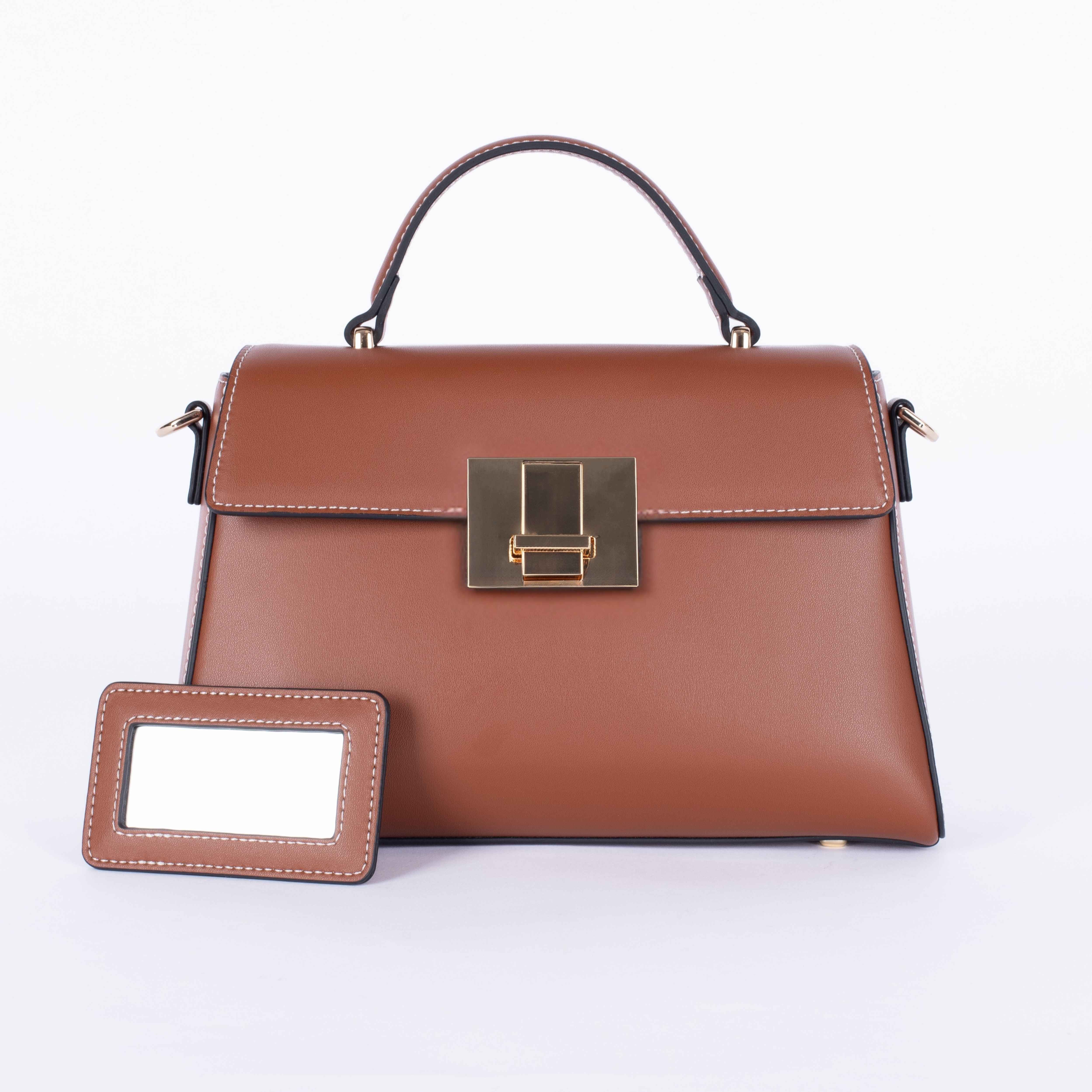 Sac porté main VIRGINIE Cognac