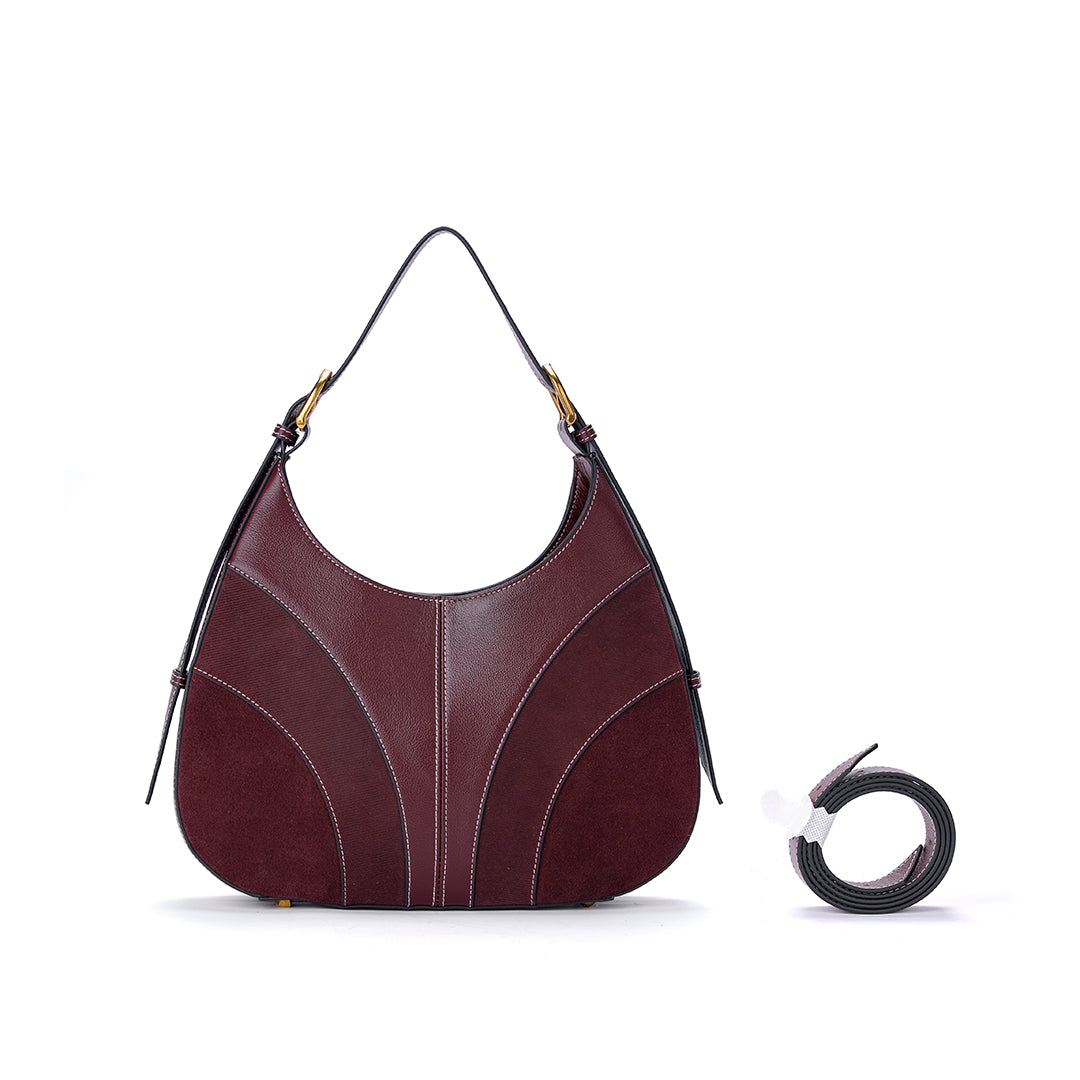 Sac Hobo Selina en Cuir Velours Mélyssa x Mac Alyster